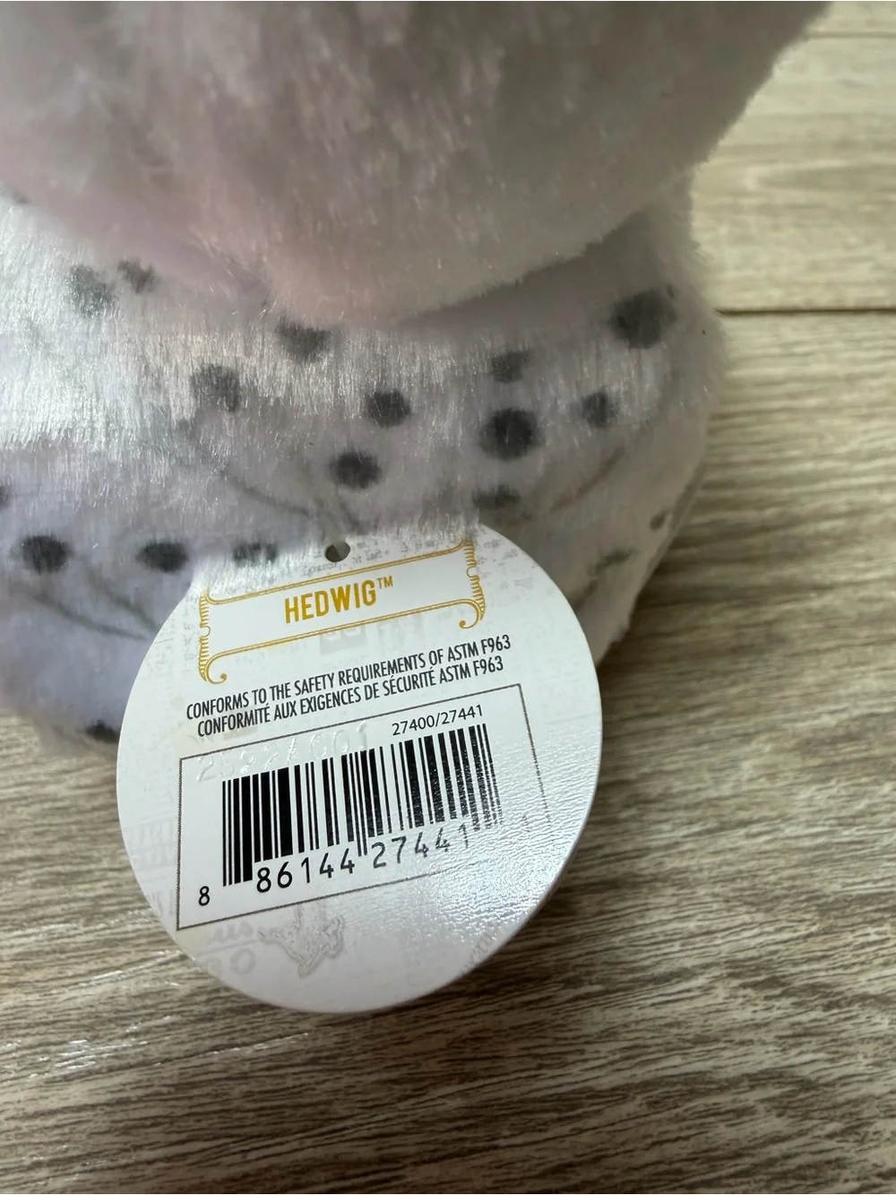 Wizarding World Harry Potter HEDWIG Snow Owl Plush 7'' Stuffed Animal NWT